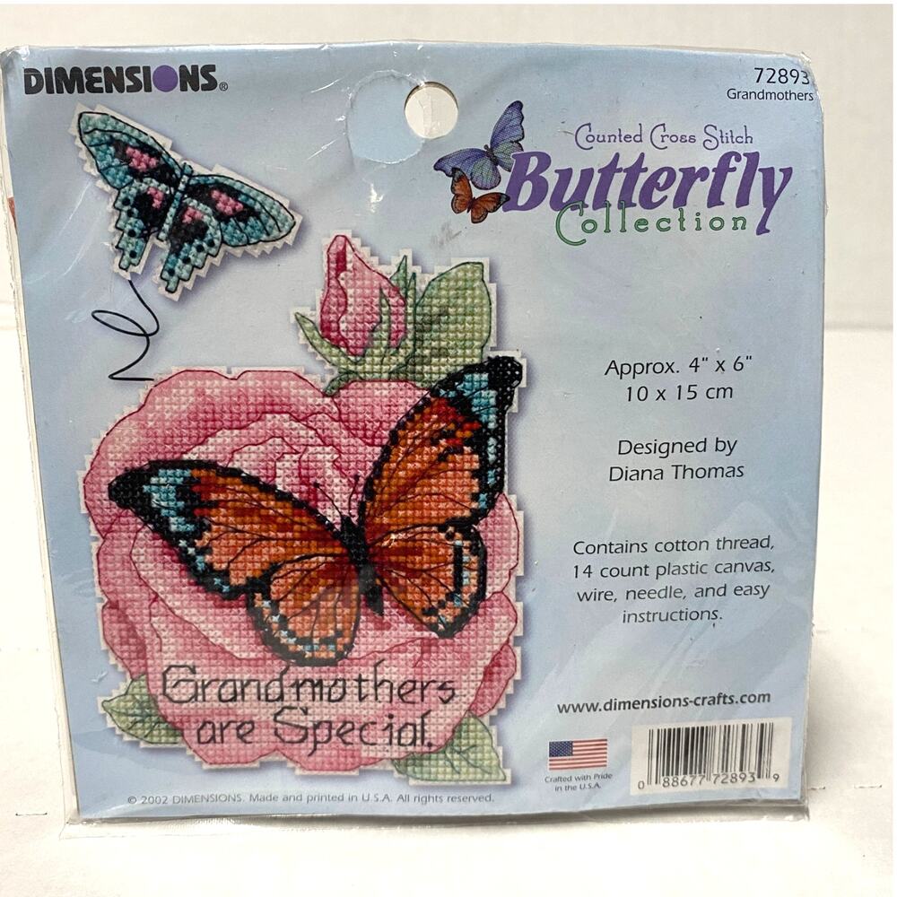 Vintage Dimensions Butterfly Collection 4" x 6" Cross Stitch Kit